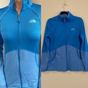 The North Face Women’s Zip Front Athletic Jacket Medium Blue Cinder 100
